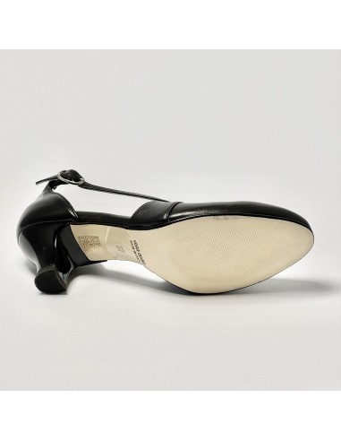 Scarpa da ballo donna ballo da sala liscio latino tango sottopiede memory pelle nero suola cuoio pomiciato tacco 50