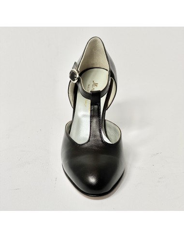 Scarpa da ballo donna ballo liscio da sala standard punta chiusa pelle nero suola cuoio tacco 70 rocchetto