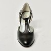 Scarpa da ballo donna ballo liscio da sala standard punta chiusa pelle nero suola cuoio tacco 70 rocchetto