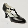 Scarpa da ballo donna ballo liscio da sala standard punta chiusa pelle nero suola cuoio tacco 70 rocchetto
