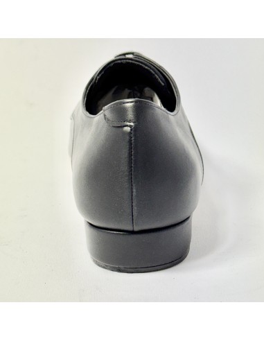 Scarpa da ballo uomo liscio da sala latino americano tango argentino pelle nera forma extra large suola cuoio pomiciato tacco 20