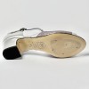Scarpa da ballo donna latino americano liscio da sala pelle argento glitter arcobaleno suola cuoio tacco 30 largo