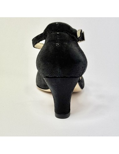 Scarpa da ballo donna liscio da sala standard punta chiusa nabuk fischer nero suola cuoio tacco 50