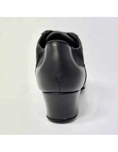 Scarpa da ballo donna allenamento training studio allacciata pelle camoscio nero  suola bufalo tacco 40 largo