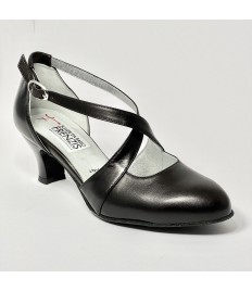Scarpa da ballo donna ballo da sala liscio standard pelle nero suola bufalo tacco 50