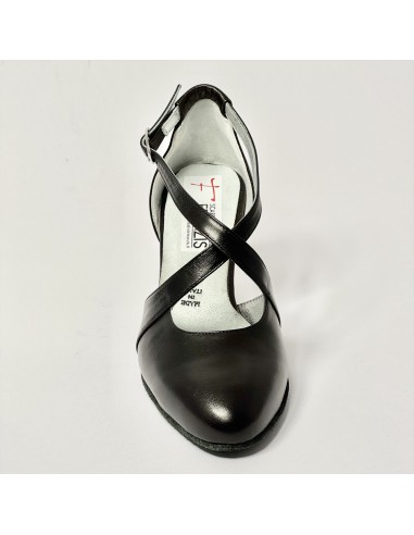 Scarpa da ballo donna ballo da sala liscio standard pelle nero suola bufalo tacco 70 rocchetto