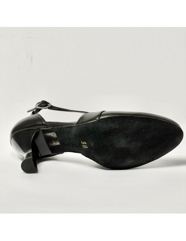 Scarpa da ballo donna ballo da sala liscio standard pelle nero suola bufalo tacco 70 rocchetto