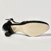 Scarpa da ballo donna liscio da sala standard punta chiusa cinturini incrociati nabuk polvere nero suola cuoio tacco 50