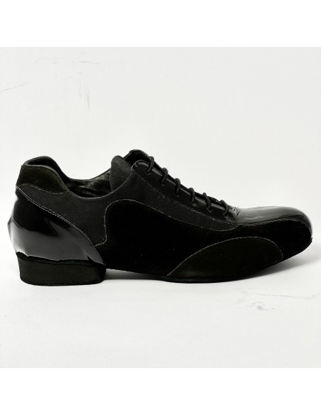 Sneakers da ballo uomo latino liscio tango camoscio vernice tessuto nero suola bufalo tacco 20