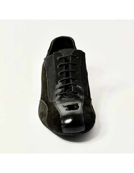 Sneakers da ballo uomo latino liscio tango camoscio vernice tessuto nero suola bufalo tacco 20