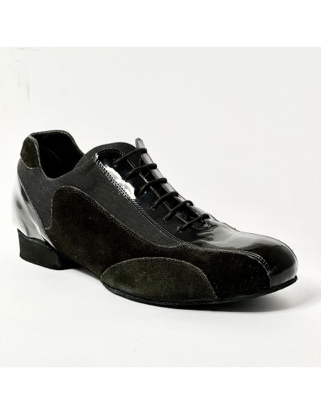 Sneakers da ballo uomo latino liscio tango camoscio vernice tessuto nero suola bufalo tacco 20
