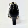 Scarpa da ballo donna liscio da sala standard punta chiusa pelle nero suola cuoio tacco 50