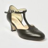 Scarpa da ballo donna liscio da sala standard punta chiusa pelle nero suola cuoio tacco 50