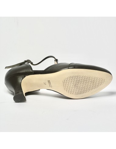Scarpa da ballo donna liscio da sala standard punta chiusa pelle nero suola cuoio tacco 50