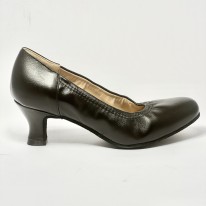 Scarpa da ballo donna liscio da sala standard punta chiusa pelle nero suola bufalo tacco 50 rocchetto
