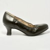 Scarpa da ballo donna liscio da sala standard punta chiusa pelle nero suola bufalo tacco 50 rocchetto