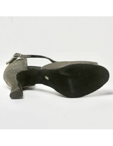 Scarpa da ballo donna latino americano liscio da sala tessuto galassia bronzo suola bufalo tacco 70 rocchetto