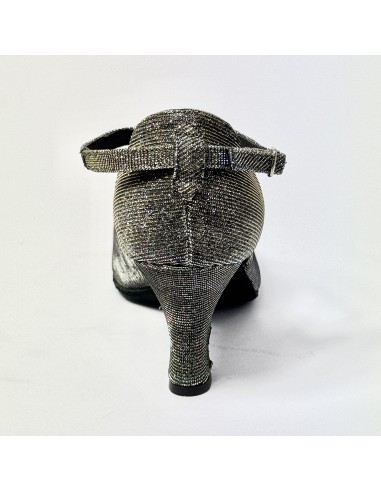 Scarpa da ballo donna latino americano liscio da sala tessuto galassia bronzo suola bufalo tacco 70 rocchetto