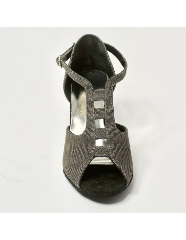 Scarpa da ballo donna latino americano liscio da sala tessuto galassia bronzo suola bufalo tacco 70 rocchetto
