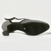 Scarpa da ballo donna liscio da sala standard punta chiusa tessuto galassia nero camoscio nero suola bufalo tacco 50 largo