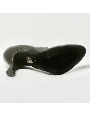 Scarpa da ballo donna liscio da sala standard punta chiusa pelle nero suola bufalo tacco 70 rocchetto