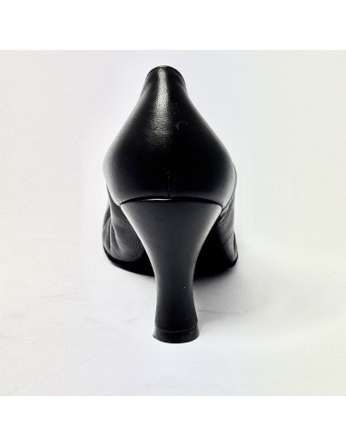 Scarpa da ballo donna liscio da sala standard punta chiusa pelle nero suola bufalo tacco 70 rocchetto