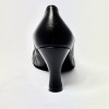 Scarpa da ballo donna liscio da sala standard punta chiusa pelle nero suola bufalo tacco 70 rocchetto