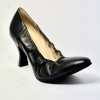 Scarpa da ballo donna liscio da sala standard punta chiusa pelle nero suola bufalo tacco 70 rocchetto