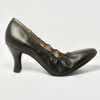 Scarpa da ballo donna liscio da sala standard punta chiusa pelle nero suola bufalo tacco 70 rocchetto