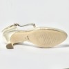 Scarpa da ballo donna liscio da sala standard punta chiusa pelle platino suola cuoio tacco 50