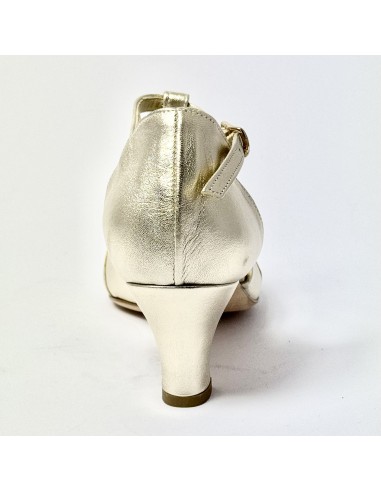 Scarpa da ballo donna liscio da sala standard punta chiusa pelle platino suola cuoio tacco 50