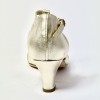 Scarpa da ballo donna liscio da sala standard punta chiusa pelle platino suola cuoio tacco 50