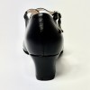 Scarpa da ballo donna liscio da sala standard punta chiusa pelle nero suola bufalo tacco 30 largo
