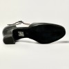 Scarpa da ballo donna liscio da sala standard punta chiusa pelle nero suola bufalo tacco 30 largo