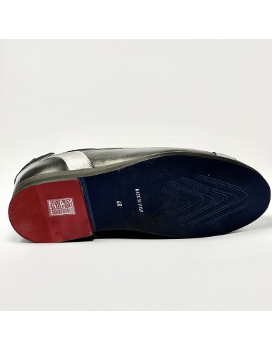 Scarpa da ballo latino americano e tempo libero pelle nera/argento e camoscio nero suola gomma micro
