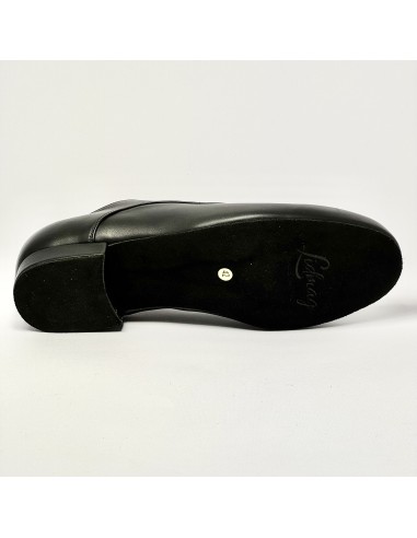 Scarpa da ballo uomo liscio da sala tango argentino latino americano forma extra large pelle nero suola bufalo tacco 20