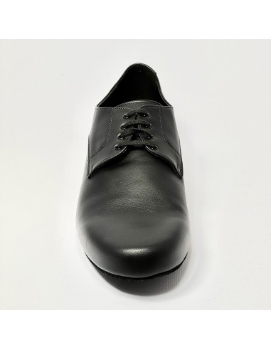 Scarpa da ballo uomo liscio da sala tango argentino latino americano forma extra large pelle nero suola bufalo tacco 20