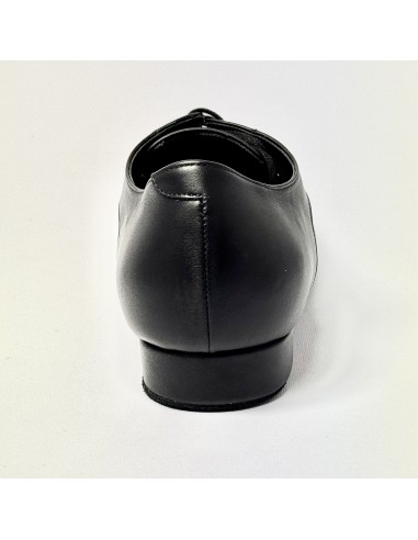 Scarpa da ballo uomo liscio da sala tango argentino latino americano forma extra large pelle nero suola bufalo tacco 20