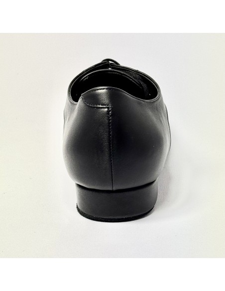 Scarpa da ballo uomo liscio da sala tango argentino latino americano forma extra large pelle nero suola bufalo tacco 20