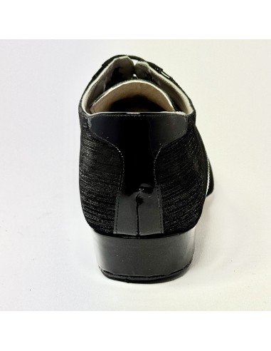 Scarpa da ballo uomo tango latino liscio da sala nabuk stampato vernice nero suola in cuoio pomiciato tacco 25
