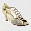 Scarpa da ballo donna latino americano liscio da sala pelle tessuto sabbia suola cuoio tacco 70 rocchetto
