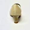 Scarpa da ballo donna standard liscio da sala tessuto traspirante e camoscio beige suola bufalo tacco 50