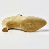Scarpa da ballo donna standard liscio da sala tessuto traspirante e camoscio beige suola bufalo tacco 50