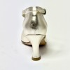 Scarpa da ballo donna ballo da sala liscio punta chiusa pelle platino suola cuoio tacco 70 rocchetto
