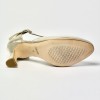 Scarpa da ballo donna ballo da sala liscio punta chiusa pelle platino suola cuoio tacco 70 rocchetto