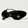 Scarpa da ballo donna liscio da sala camoscio nero suola bufalo tacco 70 rocchetto