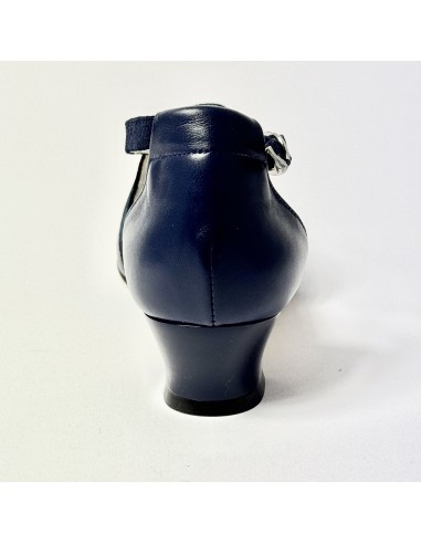 Scarpa da ballo donna ballo da sala liscio latino tango pelle nabuk polvere blu suola cuoio pomiciato tacco 30 largo