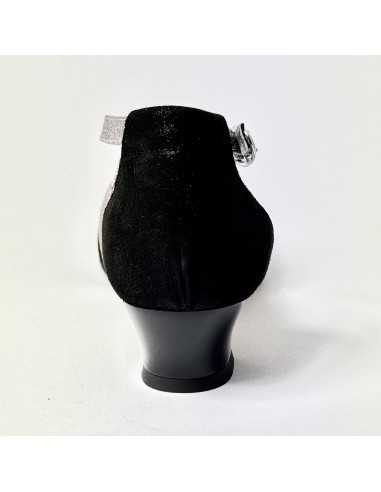 Scarpa da ballo donna ballo da sala liscio nabuk polvere nero glitter arcobaleno suola cuoio pomiciato tacco 30 largo
