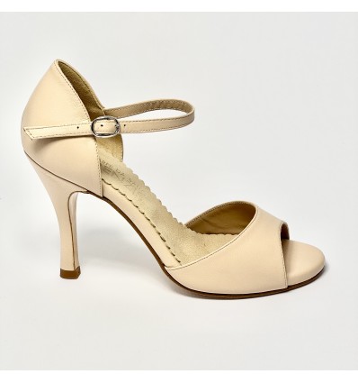 Scarpa da ballo donna tango argentino latino liscio pelle carne suola cuoio pomiciato tacco 90 sottile
