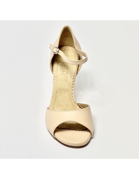 Scarpa da ballo donna tango argentino latino liscio pelle carne suola cuoio pomiciato tacco 70